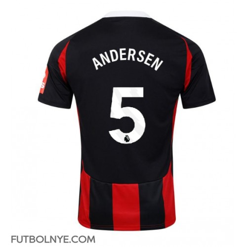 Camiseta Fulham Joachim Andersen #5 Visitante Equipación 2024-25 manga corta